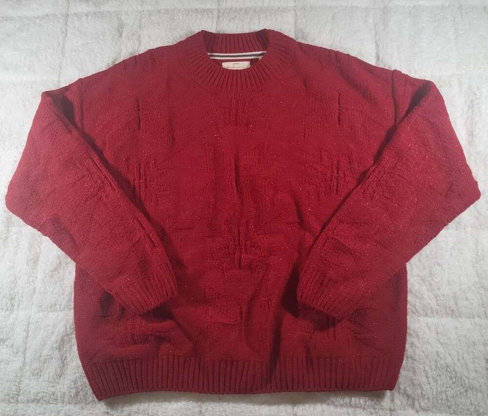 Weatherproof Vintage Red Sparkle Sweater XXL